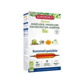 Superdiet Quatuor Sommeil paisible Passiflore Bio 20 ampoules
