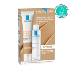 La roche-Posay Coffret Hydraphase HA BB Crème Teinte Medium 40ml + Eau Micellaire Peaux Sensibles 50ml Offerte