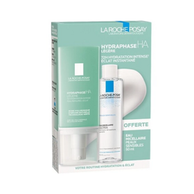 La Roche-Posay Hydraphase HA Coffret Crème Hydratante Légère 50ml + Eau Micellaire Peaux Sensibles 50ml OFFERTE