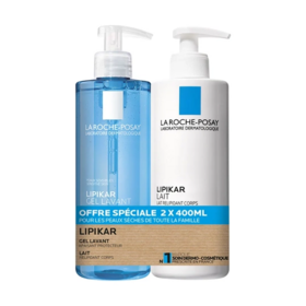 La Roche-Posay DUO Lipikar Gel lavant + Lait relipidant  2x400ml