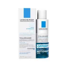 La Roche-Posay Tolériane Dermallergo Yeux 20 ml + Dermo-Nettoyant 50 ml Offert