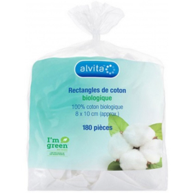 Rectangles de Coton Bio - 180 Pièces