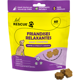 Rescue® Pets Friandises relaxantes pour chiens – complément apaisant anti-stress, sachet de 60 friandises (160 g)
