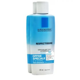 La Roche-Posay Toleriane Respectissime Démaquillant Yeux Waterproof Lot de 2 x 125 ml