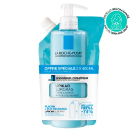 La Roche-Posay Lipikar Crème Lavante Anti-Dessèchement Surgras 2x400 ml – Peaux sèches à très sèches, crème à la Niacinamide