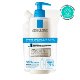 La Roche-Posay Lipikar Crème Lavante Relipidante & Recharge 2x400 ml – Peaux sèches à tendance atopique