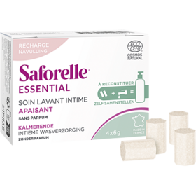 Saforelle Essential Recharge Soin Lavant Intime Apaisant 4 recharges de 6 g