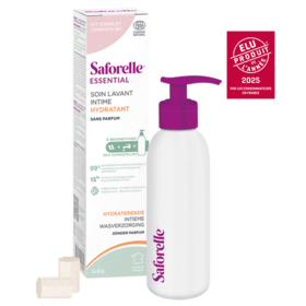 Saforelle Essential – Kit de Démarrage Soin Lavant Intime Hydratant 2 recharges de 6 g + flacon à pompe