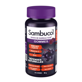 Sambucol Immuno Défenses Naturelles – 30 Gommes Adultes – Sureau noir, Zinc et Vitamine C