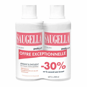 Saugella Poligyn Soin Lavant Intime quotidien spécial ménopause 2 x 500 ml