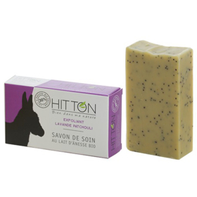 Savon de Soin 30% de Lait d'Ânesse Bio - Exfoliant Lavande Patchouli