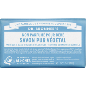 Savon Pur Végétal Solide Non Parfumé pour Bébé - 140 g