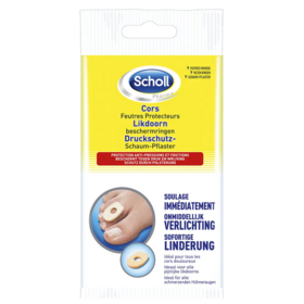 Scholl Feutres protecteurs cors adhésifs — boîte de 9 protection anti-pression et friction cors douloureux