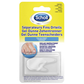 Scholl séparateurs fins orteils GelActiv œils-de-perdrix et chevauchements — lot de 3 séparateurs lavables réutilisables