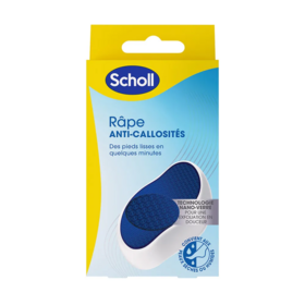 Scholl râpe anti-callosités manuelle nano-verre — exfoliation douce pieds secs ou humides