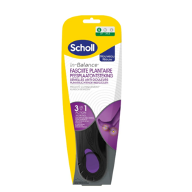 Scholl In-Balance Semelles anti-douleur fasciite plantaire taille S 37-39,5 — 1 paire soutien voûte plantaire