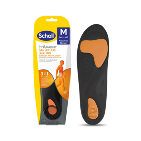 Scholl In-Balance Semelles anti-douleur bas du dos taille M 40-42 — 1 paire semelles lombaires chaussures plates
