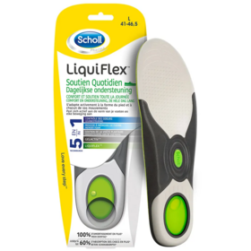 Scholl LiquiFlex semelles soutien quotidien hommes taille L — pointures 41-46,5 technologie 5 en 1