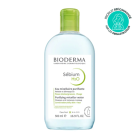 Bioderma Sébium H2O – Eau micellaire purifiante – Peaux mixtes à grasses – 500 ml