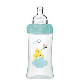 SENSATION+ - Biberon Anti-Colique 0-6 mois Motifs Aléatoires - 270 ml + Tétine Plate Débit 2 