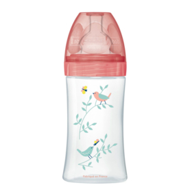 SENSATION+ - Biberon Anti-Colique Jardin 0-6 mois - Tétine Plate Débit 2 - 270 ml