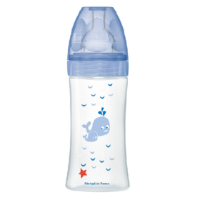 SENSATION+ - Biberon Anti-Colique Tétine Plate Mer Débit 2 - 270 ml 