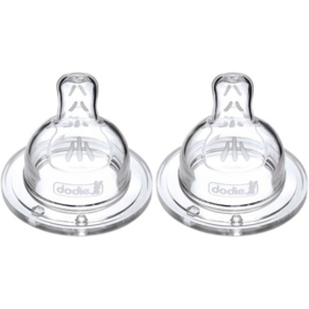 SENSATION+ - Tétine Plate 3 Vitesses + 6 mois Silicone Col Large Débit Rapide - Lot de 2 tétines