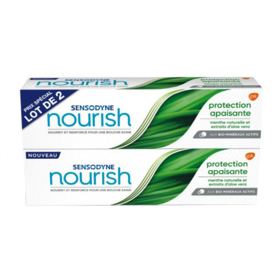 SENSODYNE NOURISH - Dentifrice Protection Apaisante Menthe Naturelle et Aloe vera - lot de 2 x 75 ml