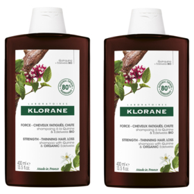 Shampooing Force Cheveux Fatigués Chute à la Quinine Edelweiss Bio - Lot de 2 x 400 ml