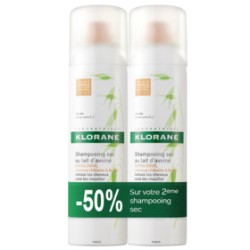 Shampooing Sec Teinté au Lait d'Avoine Cheveux Châtains à Bruns - Lot  de 2 x 150 ml 