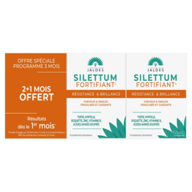 Jaldes Silettum Fortifiant Offre Spéciale 2+1 Mois Offert 180 comprimés – Complément alimentaire cheveux et ongles
