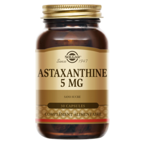 Solgar Astaxanthine 5mg 30 softgels — puissant antioxydant naturel peau et muscles