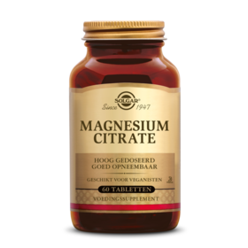 Solgar Magnesium Citrate 60 comprimés - Système nerveux, muscles, os et fatigue
