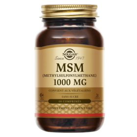 Solgar MSM 1000 mg – Soufre OptiMSM Articulations, Peau & Tissus Conjonctifs – 60 comprimés