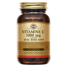 Solgar Vitamine C 1000 mg avec Rose Hips – Immunité, Antioxydant & Énergie – 100 comprimés