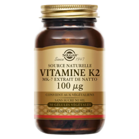 Solgar Vitamine K2 MK-7 Extrait de Natto 100 µg – 50 gélules végétales