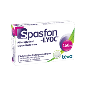 Spasfon-Lyoc 160 mg - Antispasmodique à action rapide - 5 comprimés