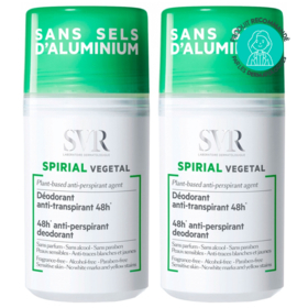 SPIRIAL Végétal  - Déodoroant Anti-Transpirant  48h Végétal Sans Sels d'Aluminium 48H Roll-On - lot de 2 x 50 ml