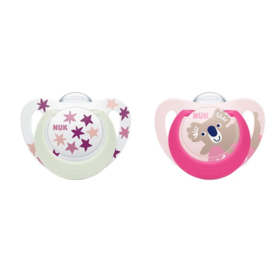 STARLIGHT DAY & NIGHT - Sucettes 18-36 Mois Fille Motifs Aléatoires - Lot de 2