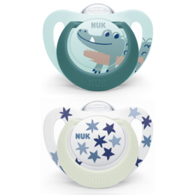 STARLIGHT DAY & NIGHT - Sucettes 6-18 Mois Garçon Motifs Aléatoires  - Lot de 2