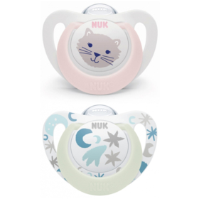 STARLIGHT - Sucette Fille Nuit 0-6 mois - Lot de 2