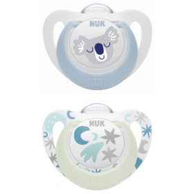 STARLIGHT - Sucette Garçon Nuit 0-6 mois - lot de 2 sucettes