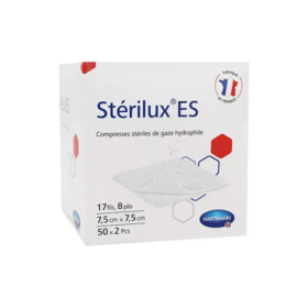 Stérilux Compresses Stériles de Gaze 7,5x7,5cm 50x2