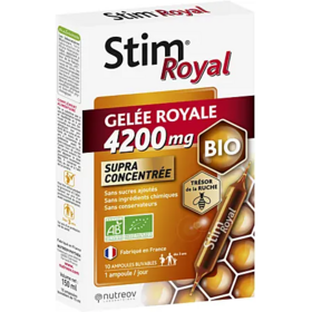Nutreov Stim Royal gelée royale bio 4200mg 10 ampoules – complément alimentaire immunité