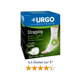 Urgo Strapping Bande Elastique Adhésive 2,5 m x 3 cm