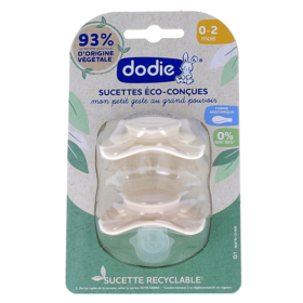 Sucette 0-2 mois Silicone Anatomique Eco-conçues Beige - Lot de 2 sucettes