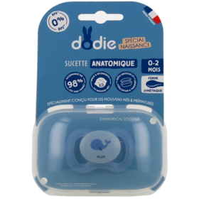 Sucette 0-2 mois Silicone Anatomique Motif Baleine - 1 Unité
