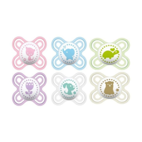 Sucette 0-2 mois Silicone Perfect Naissance Motifs Aléatoires - Lot de 2 sucettes