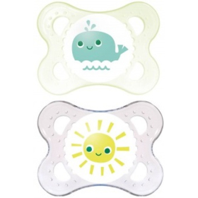 Sucette 0-6 mois Silicone Animaux Motifs Aléatoires - Lot de 2 sucettes