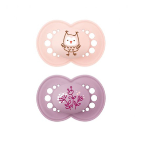 Sucette + 18 Mois Original de la Nature Silicone Motifs Aléatoires - Lot de 2 Sucettes